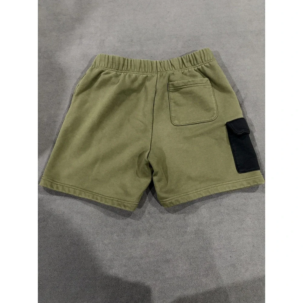 Forever 21‎ Sweat Shorts Mens Medium Olive Green Fleece Lined Pockets Drawstring